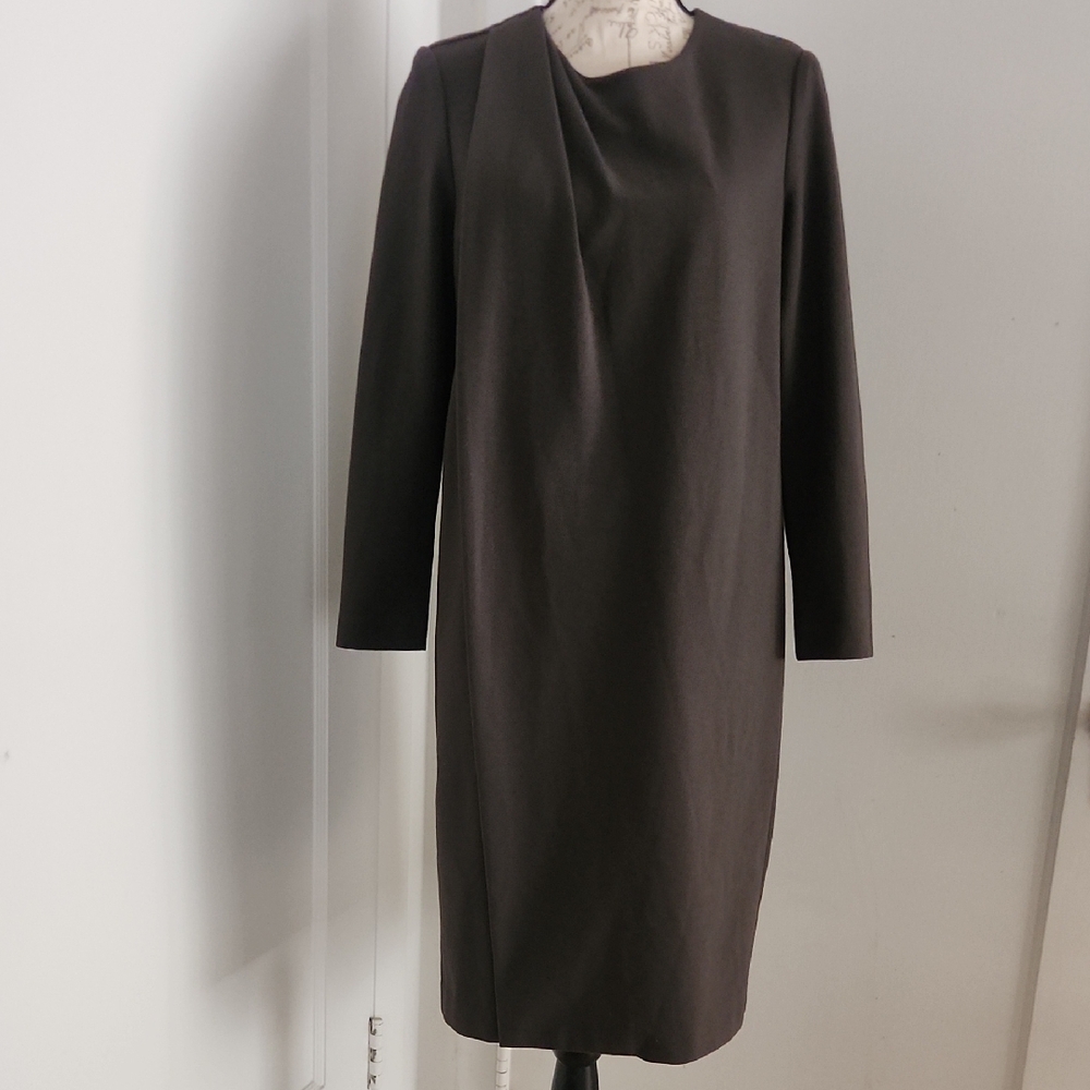 Lafayette 148 New York Dark Gray Long Sleeve Dress